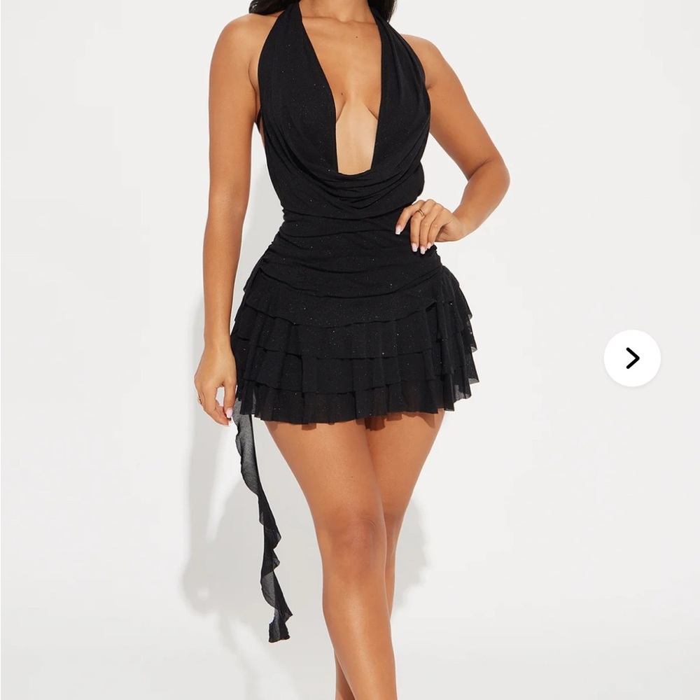 NEW with tags Fashion Nova Kaia Glitter Mesh Micro Mini Dress